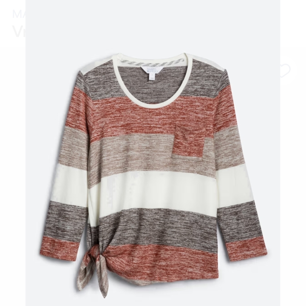 Market & Spruce Multicolor Striped Blouse with Side Tie